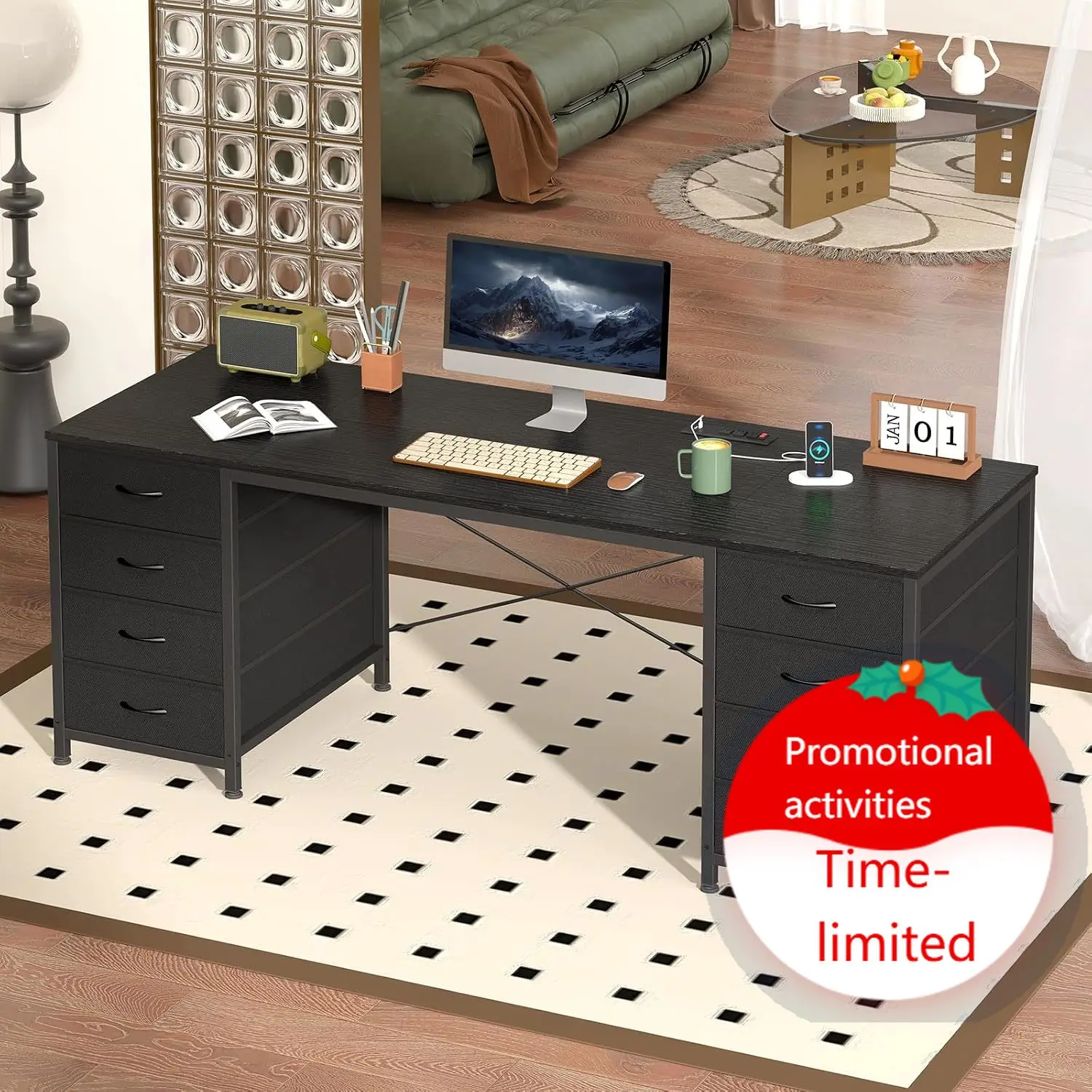 Home Office L Shaped Desk - Bureau d'ordinateur de 60 pouces avec