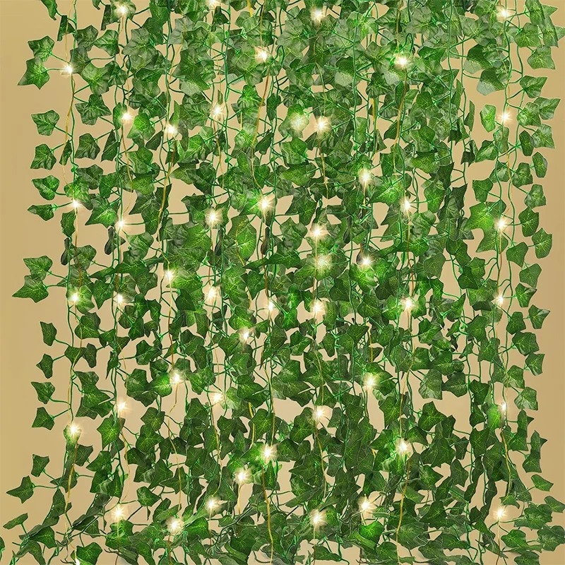 Home Office Layout - Guirxiété Lumineuse LED de Lierre Vert