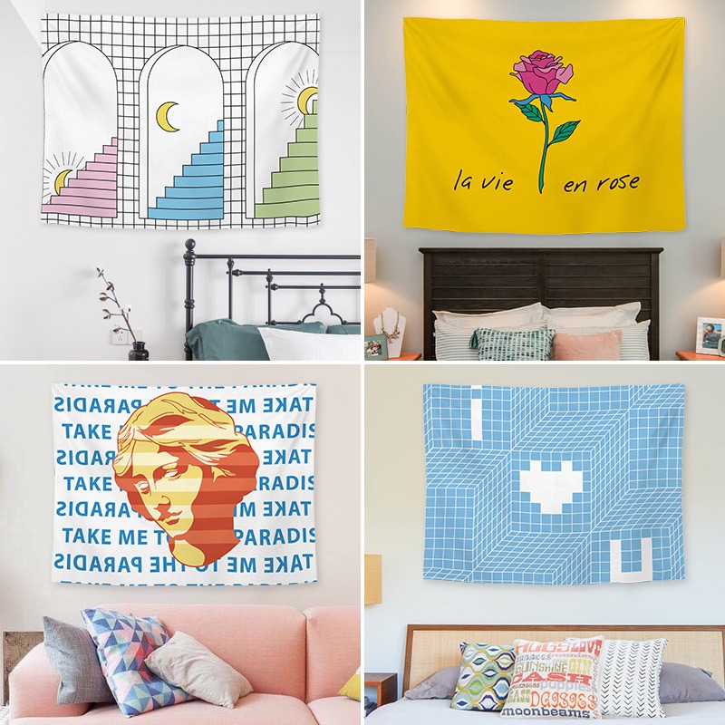 Home Office Background - Tissu suspendu de fond de dessin