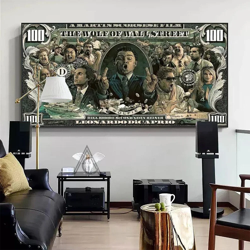 Home Office Background - Art mural vintage, American Black Card