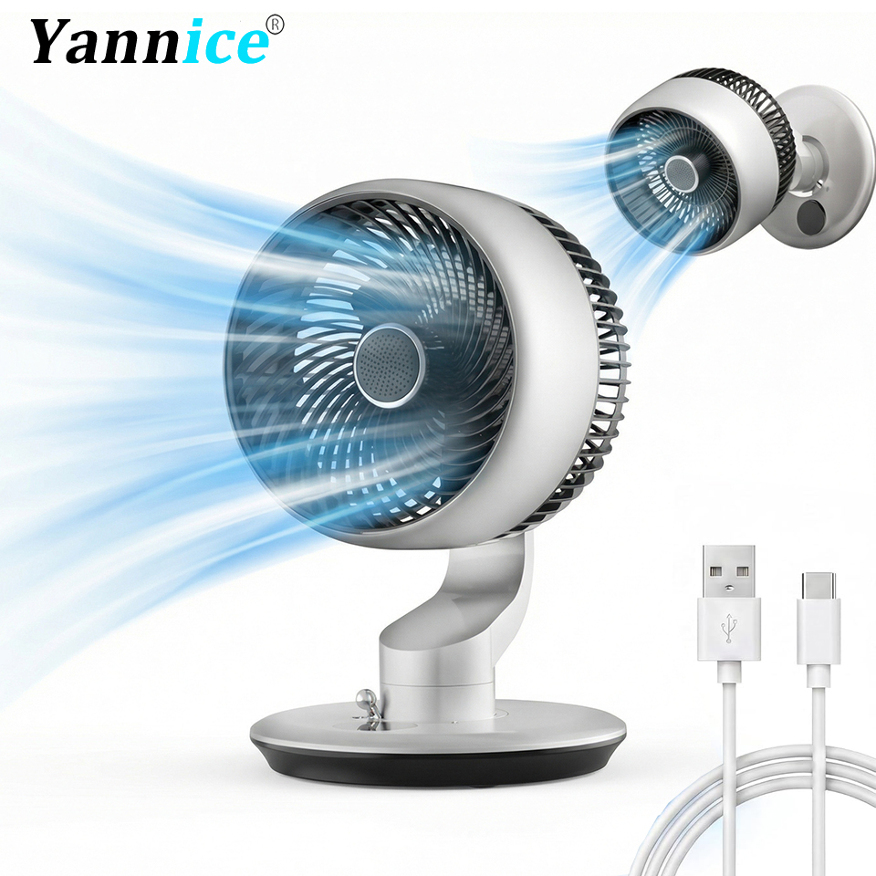 Usb Desk Fan - Ventilateur de bureau USB 7800mAh, 5