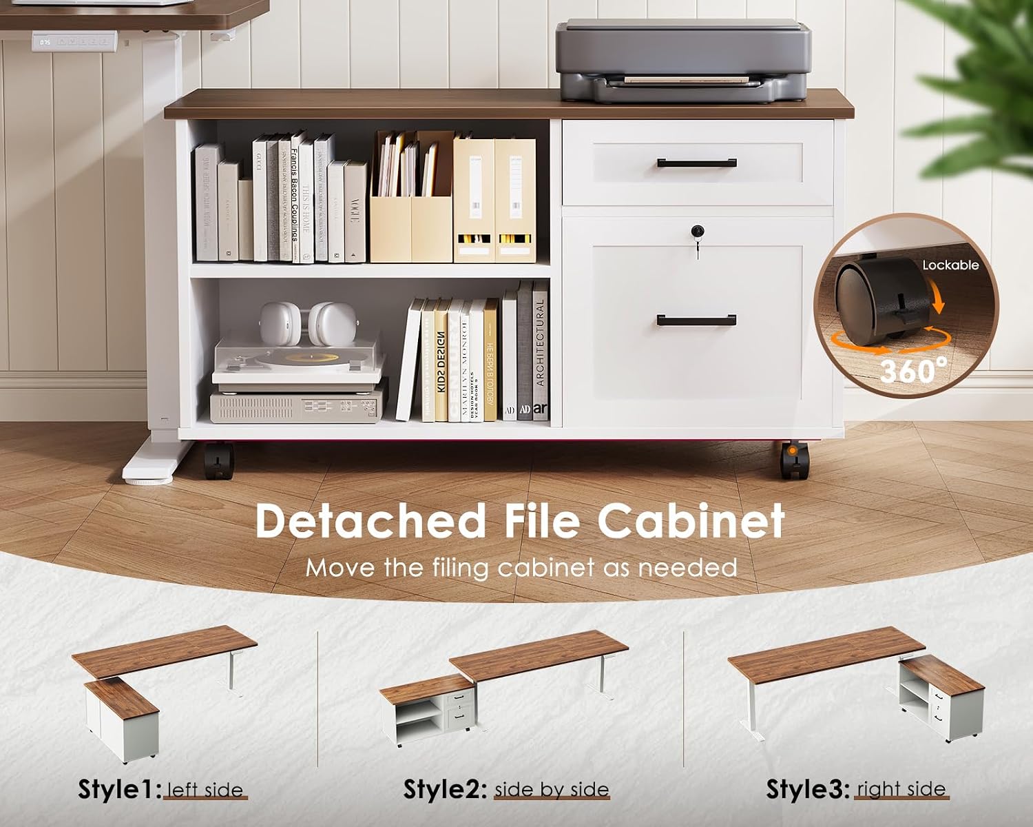 Home Office L Shaped Desk - Bureau électrique réglable en hauteur en