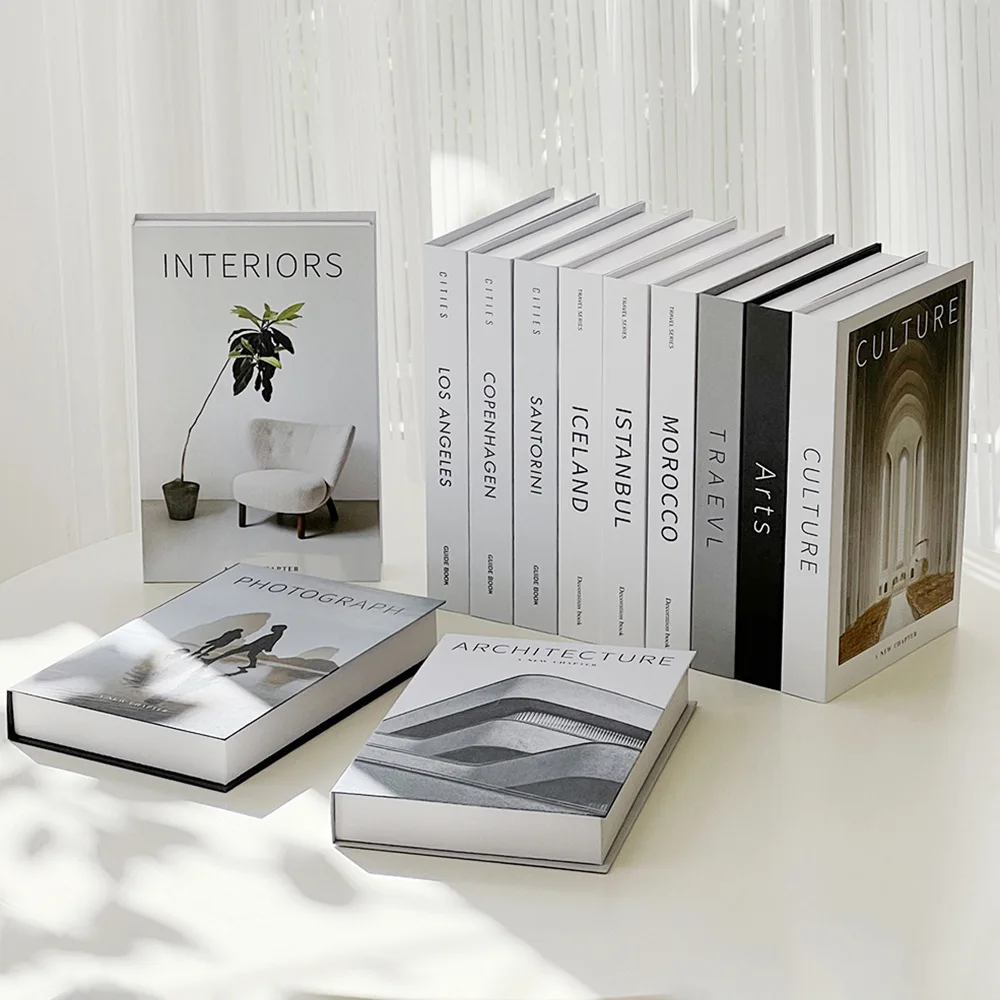 Home Office Architecture - Faux livres décoratifs modernes et minimalistes,