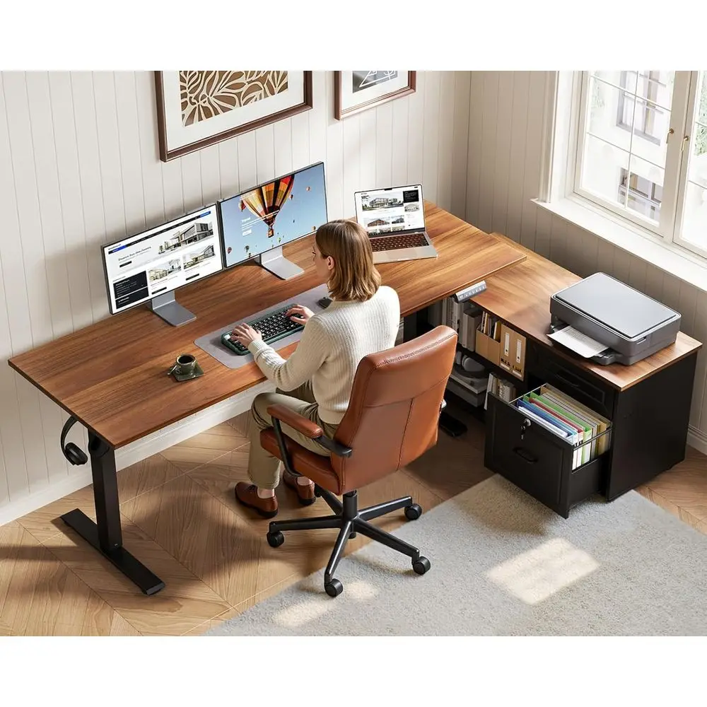 Bureau électrique en forme de  - Home Office L Shaped Desk avis et prix