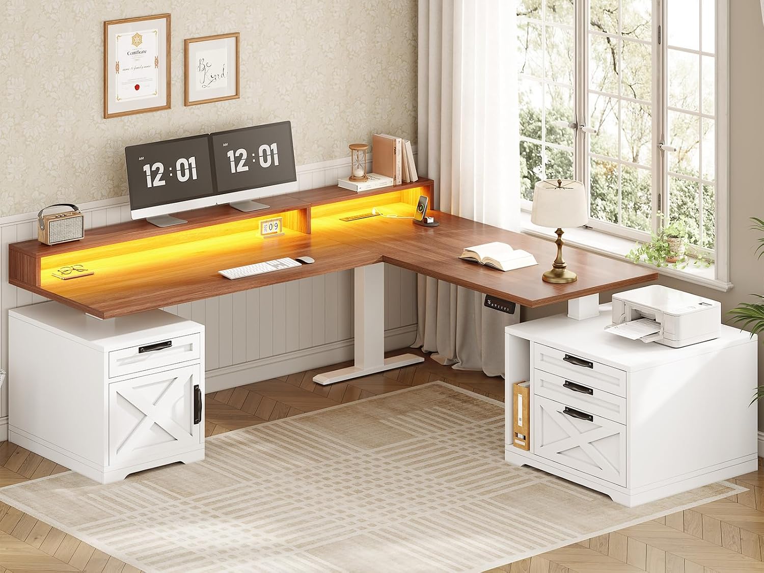 Bureau debout en forme de L, r - Home Office L Shaped Desk avis et prix