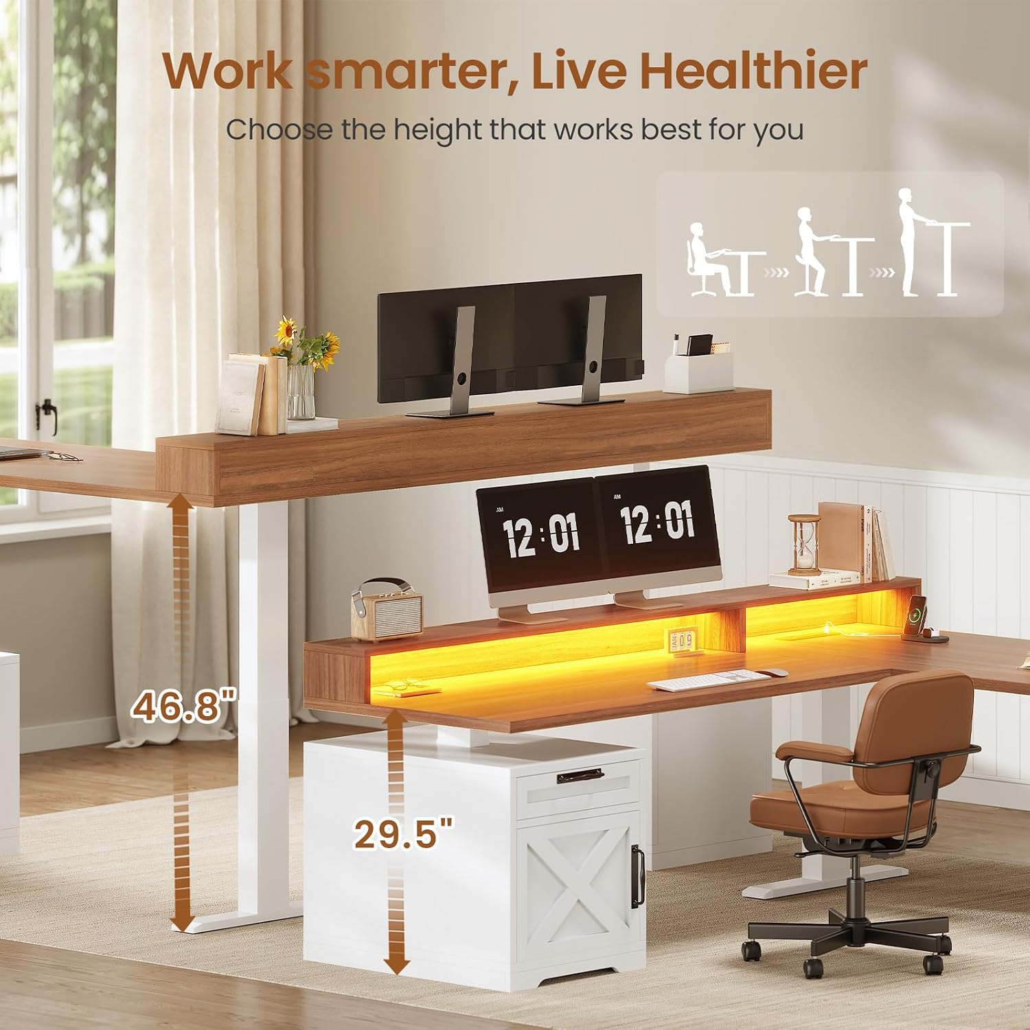 Bureau debout en forme de L, r - Home Office L Shaped Desk avis et prix