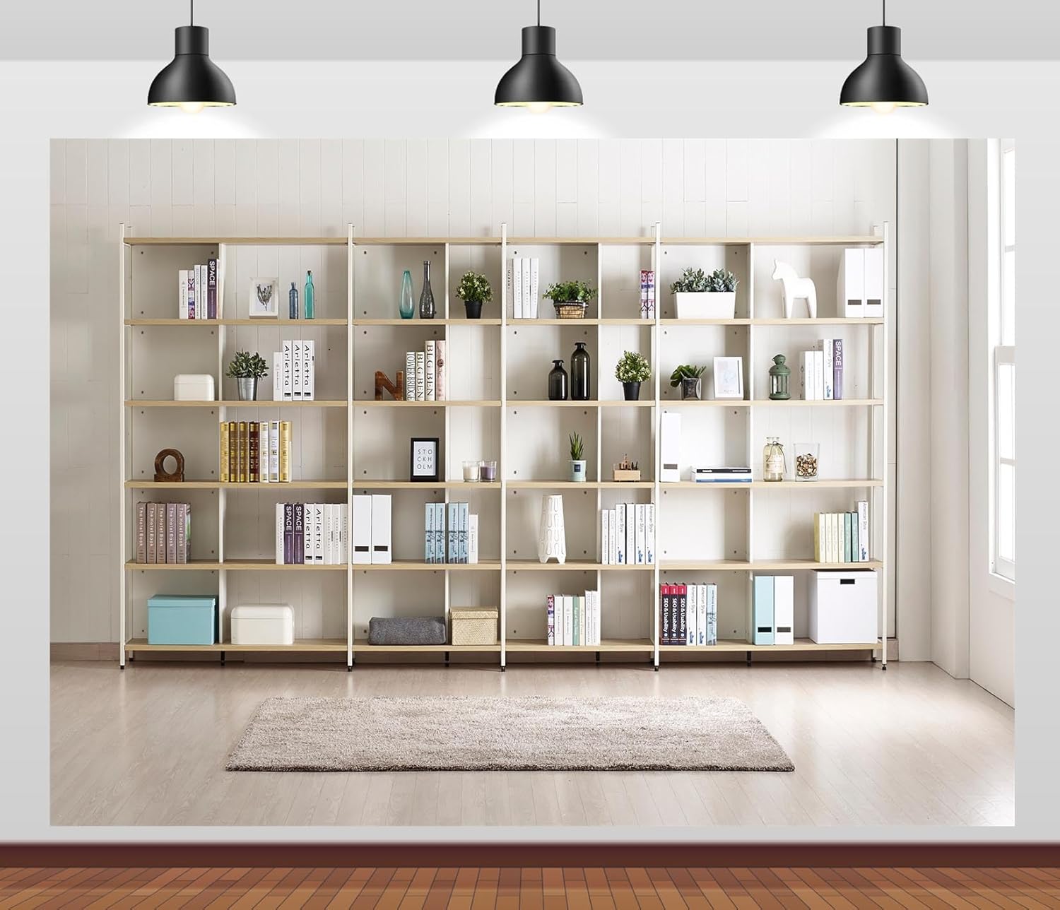 Bibliothèque photographie toil - Home Office Background For Zoom avis et prix