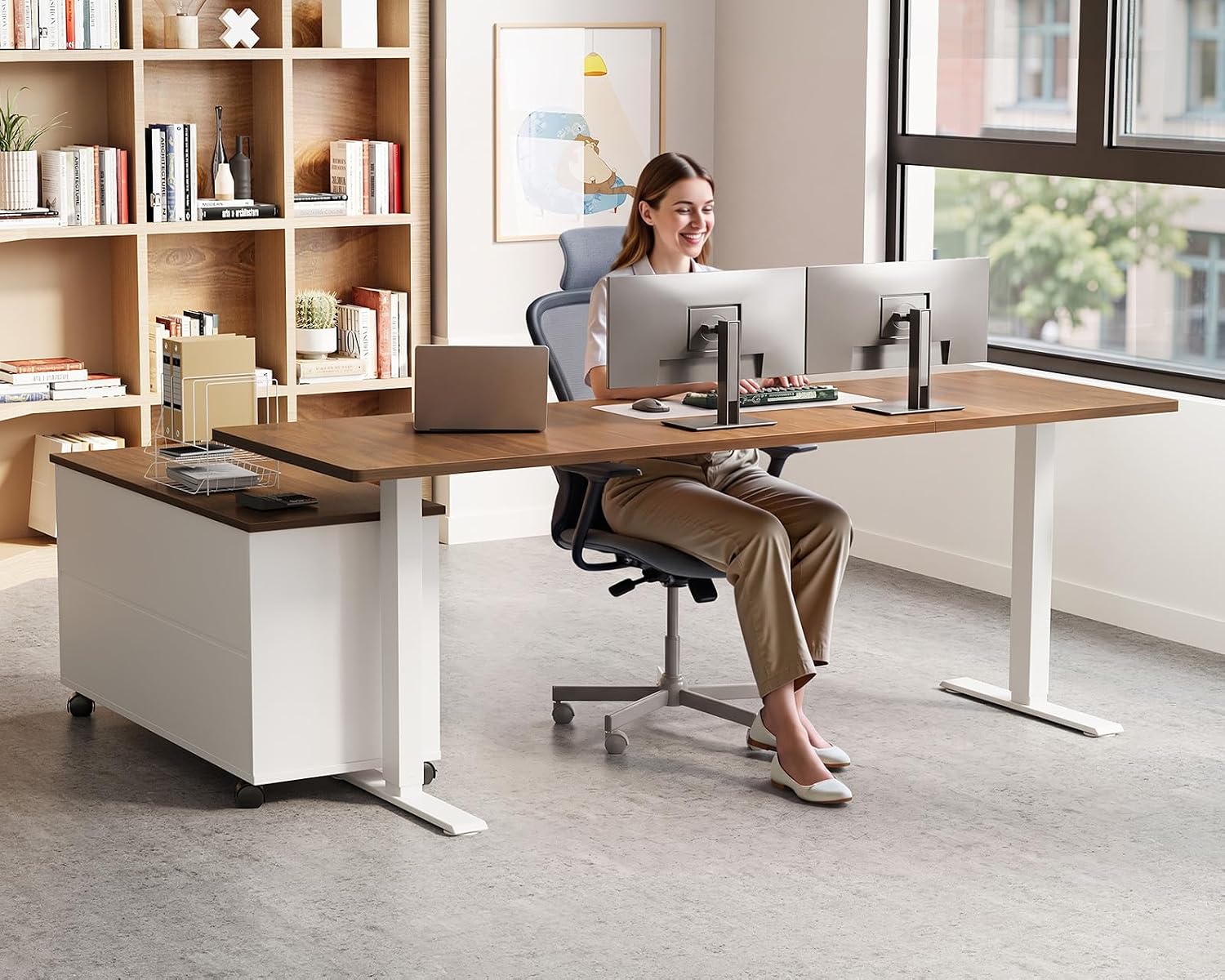 Bureau électrique réglable en  - Home Office L Shaped Desk avis et prix