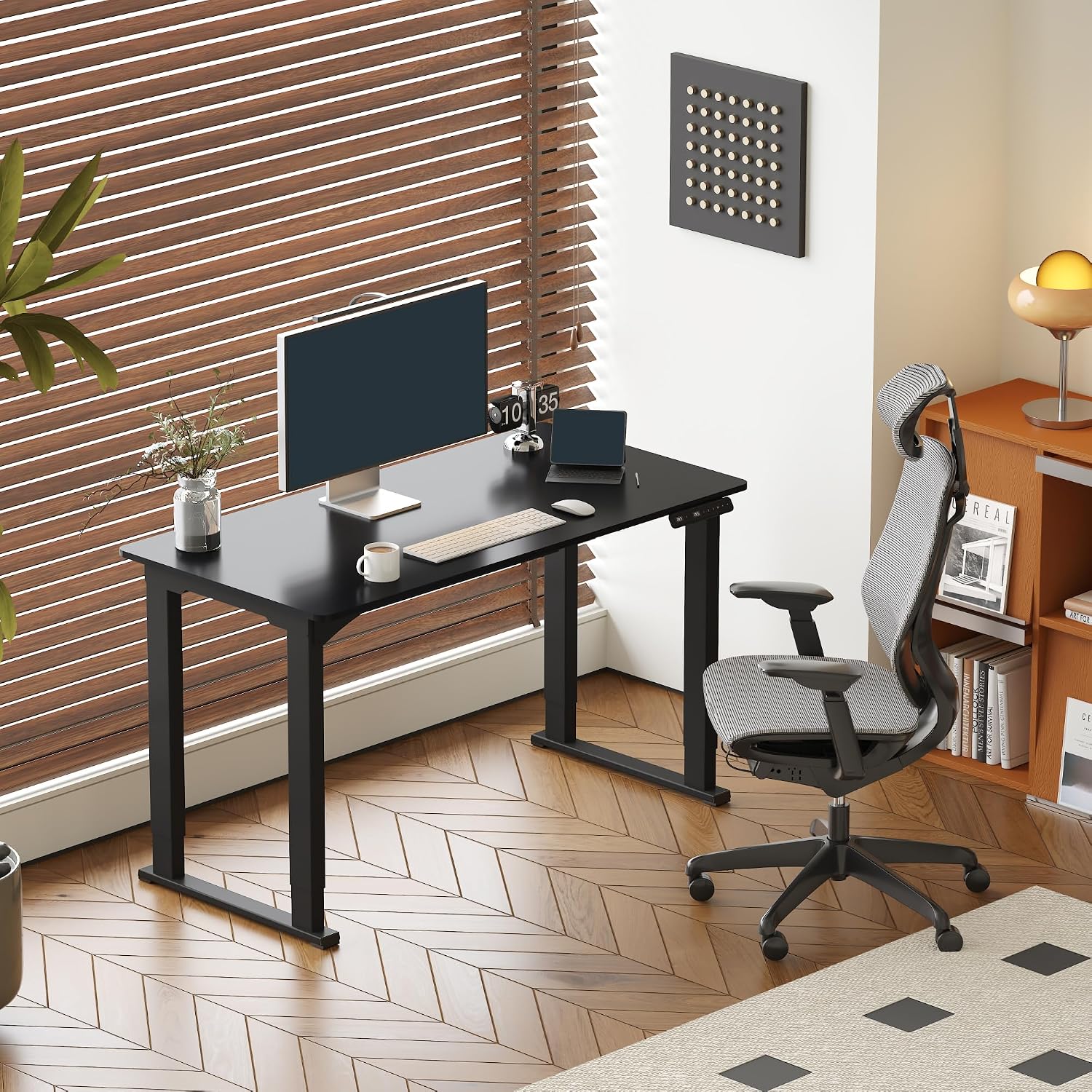 Bureau debout électrique à 4 p - Home Office L Shaped Desk avis et prix