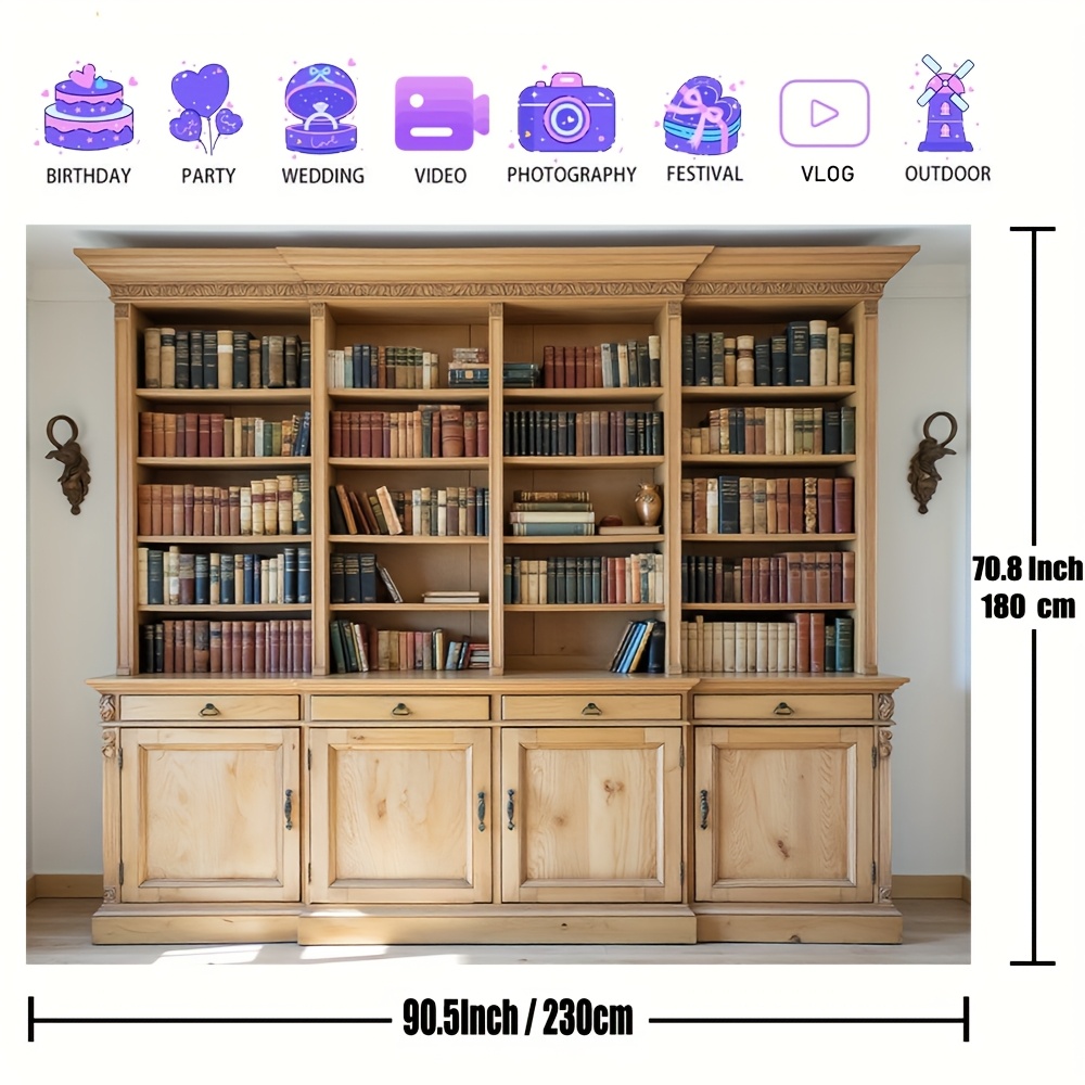 1 bibliothèque élégante en boi - Home Office Background avis et prix