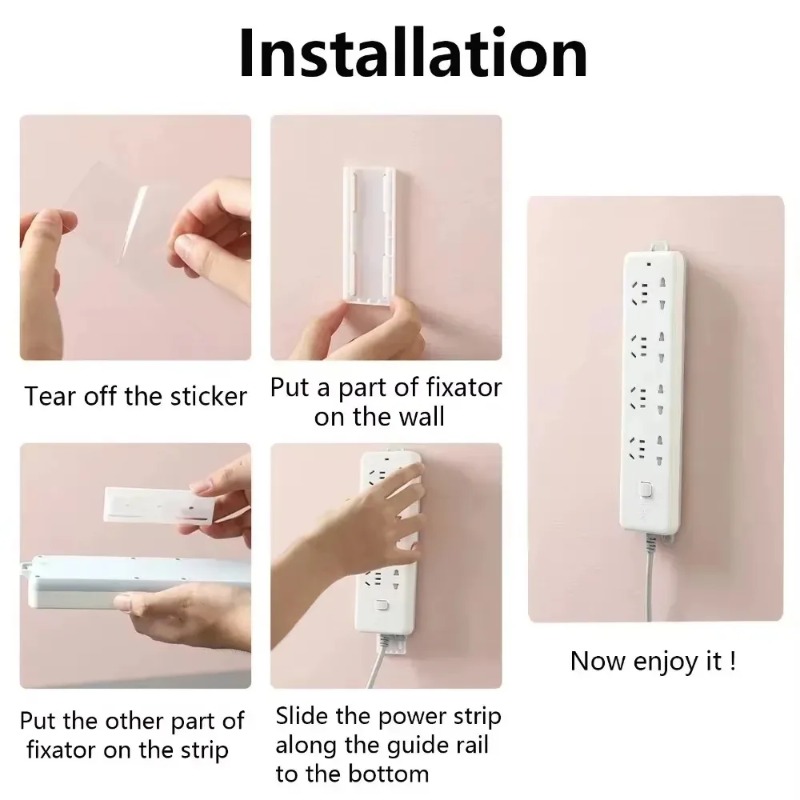 8 supports muraux auto-adhésif - Power Strip Desk avis et prix