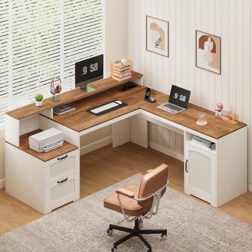 Bureau en L de style farmhouse - Home Office L Shaped Desk avis et prix