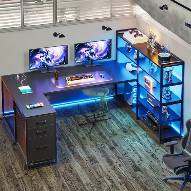 Bureau de jeu en forme de L, t - Home Office L Shaped Desk avis et prix
